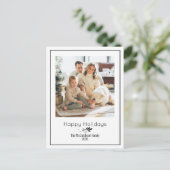 Happy Holidays Simple Elegante Ein Foto Postkarte (Stehend Vorderseite)