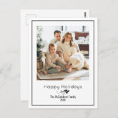 Happy Holidays Simple Elegante Ein Foto Postkarte (Vorne/Hinten)