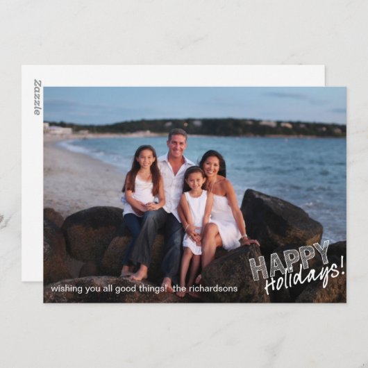 Happy Holidays Sketch Feiertagskarte (Vorne/Hinten)