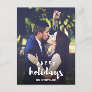 Happy Holidays Sketched Personalisiertes Foto Feiertagspostkarte