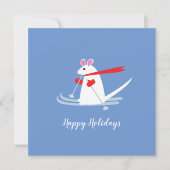 Happy Holidays Ski Mouse Weihnachtsgrüße Karte (Vorderseite)