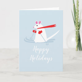 Happy Holidays Ski Mouse Weihnachtsgrüße Karte