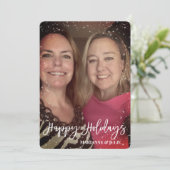 Happy Holidays Skript Fotovorlagenrahmen Feiertagskarte (Stehend Vorderseite)