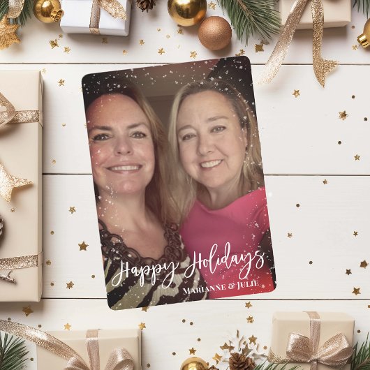 Happy Holidays Skript Fotovorlagenrahmen Feiertagskarte