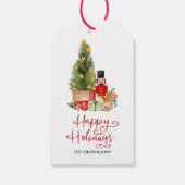 Happy Holidays Skript Weihnachtsbaum Nutcracker Geschenkanhänger (Rückseite)