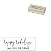 Happy Holidays Skriptname Minimales Design Gummistempel (Stempel)