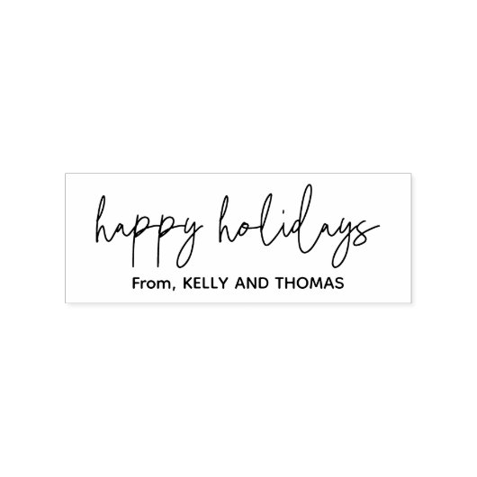 Happy Holidays Skriptname Minimales Design Gummistempel (Prägung)