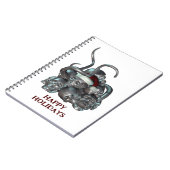 Happy Holidays. Skull pile and tentacles Notizblock (Linke Seite)