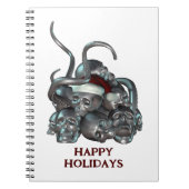 Happy Holidays. Skull pile and tentacles Notizblock (Vorderseite)