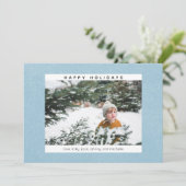 Happy Holidays Snow & Foto Card (Stehend Vorderseite)