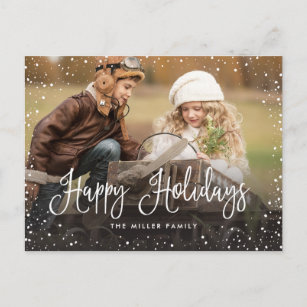 Happy Holidays Snow Foto Feiertagspostkarte