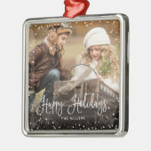 Happy Holidays Snow Foto Ornament (Links)