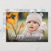 Happy Holidays Snow Foto Weihnachten (Vorne/Hinten)