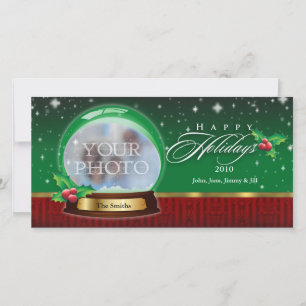 Happy Holidays Snow Globe Customizable Feiertagskarte