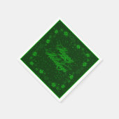 Happy Holidays Snow Green Christmas Napkins Serviette (Ecke)