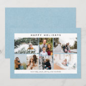 Happy Holidays Snow & Multi Foto Card (Vorne/Hinten)