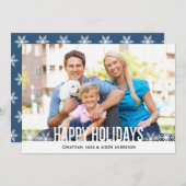 Happy Holidays Snowflake Foto Weihnachten (Vorne/Hinten)