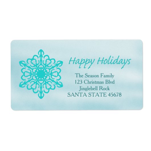 Happy Holidays Snowflake Holiday Address Label (Vorne)