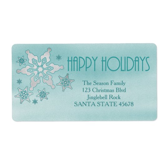 Happy Holidays Snowflake Holiday Address Label (Vorne)