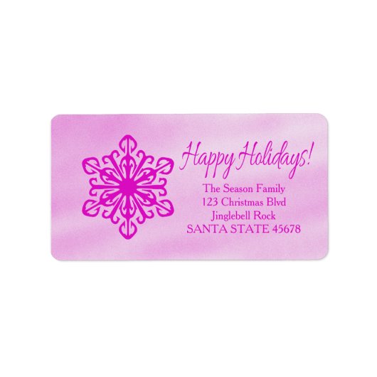 Happy Holidays Snowflake Holiday Address Label Adressaufkleber (Vorne)