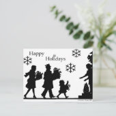 Happy Holidays Snowflake Post Card Feiertagspostkarte (Stehend Vorderseite)
