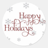 Happy Holidays Snowflake Sticker (Vorderseite)