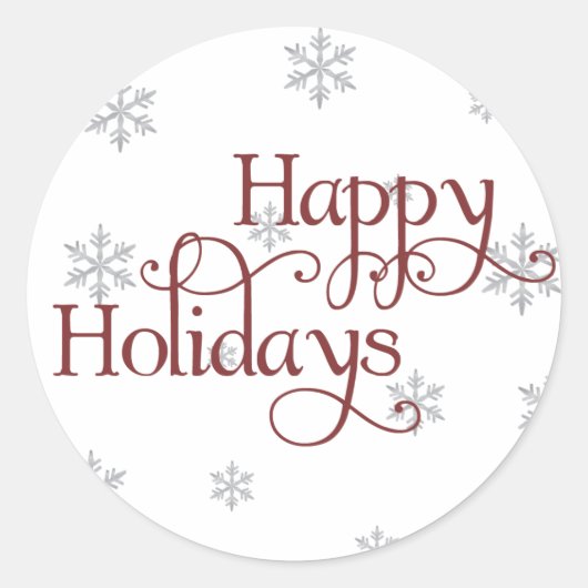 Happy Holidays Snowflake Sticker (Vorderseite)
