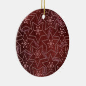 Happy Holidays Snowflakes and Stars  Keramik Ornament (Rechts)