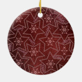 Happy Holidays Snowflakes and Stars  Keramik Ornament (Hinten)
