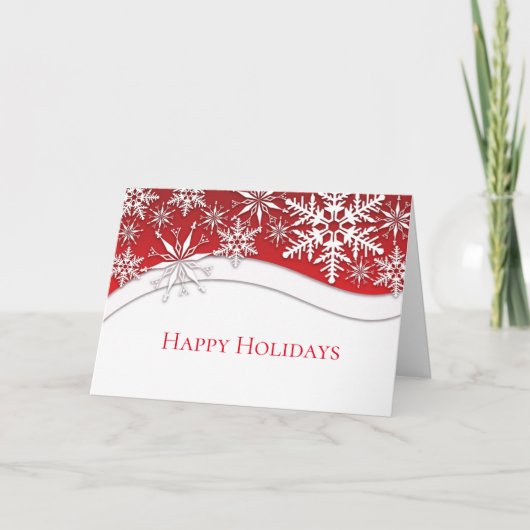 Happy Holidays Snowflakes Card Karte (Vorderseite)