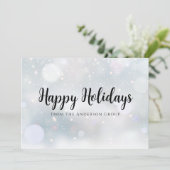 Happy Holidays Snowflakes Firmenlogo Feiertagskarte (Stehend Vorderseite)
