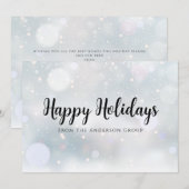 Happy Holidays Snowflakes Firmenlogo Feiertagskarte (Vorne/Hinten)