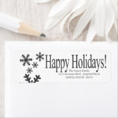 Happy Holidays Snowflakes Holiday Address Label (Insitu)