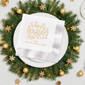 Happy Holidays Snowflakes | Holly Business Servietten Mit Folie