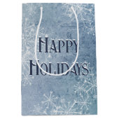 Happy Holidays Snowflakes Mittlere Geschenktüte (Vorderseite)