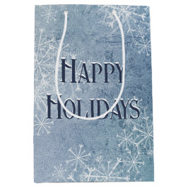 Happy Holidays Snowflakes Mittlere Geschenktüte