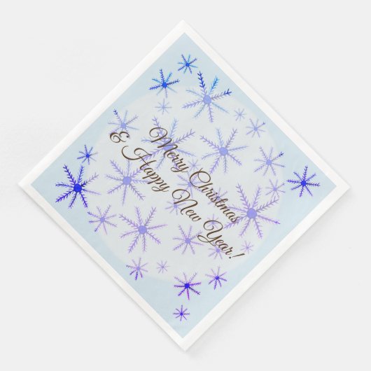 Happy Holidays, Snowflakes Paper Napkin Serviette (Ecke)