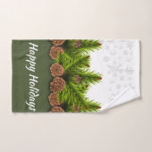 Happy Holidays Snowflakes und Pinecones Handtuch (Handtuch)