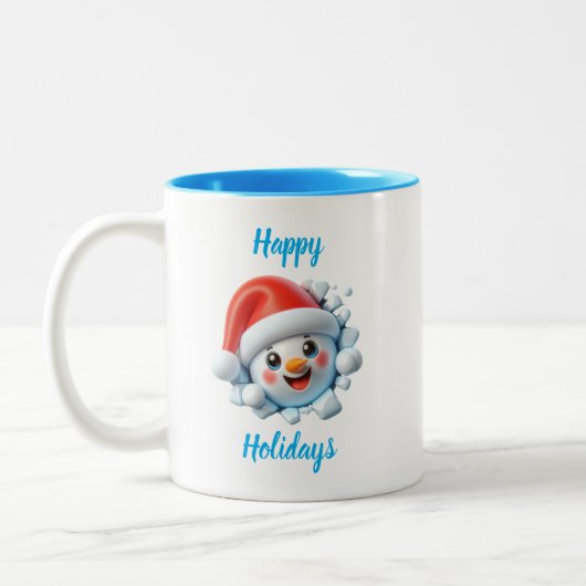 Happy Holidays Snowman 3d Tasse (Links)