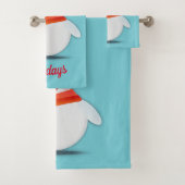 Happy Holidays Snowman Badhandtuch Set (Insitu)
