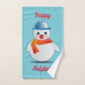 Happy Holidays Snowman Badhandtuch Set (Handtuch)