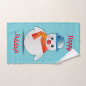 Happy Holidays Snowman Badhandtuch Set (Handtuch)