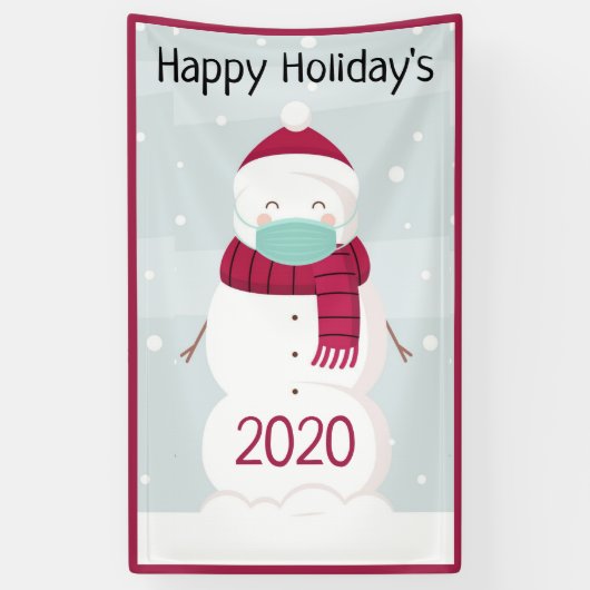 Happy Holidays Snowman Banner (Vertikal)