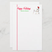 Happy Holidays Snowman Briefpapier (Vorne/Hinten)