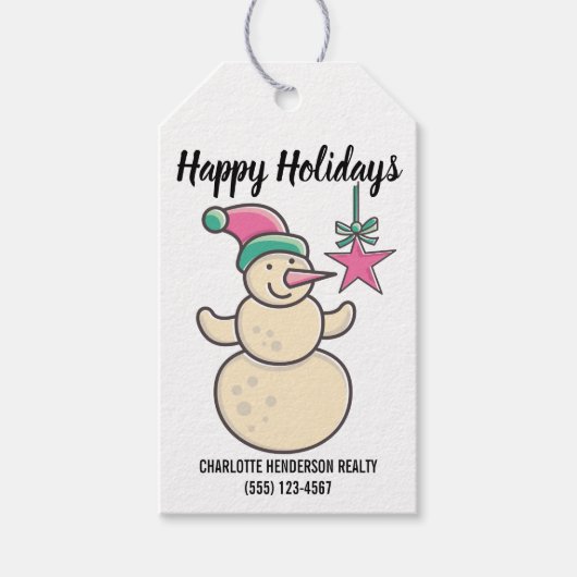 Happy Holidays Snowman Company Weihnachtsgeschenke Geschenkanhänger (Vorderseite)