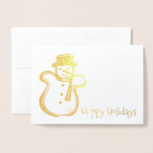 Happy Holidays Snowman Cookie Christmas Hanukkah Folienkarte (Vorderseite mit Umschlag)