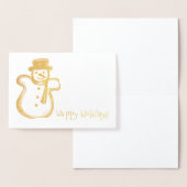 Happy Holidays Snowman Cookie Christmas Hanukkah Folienkarte (Anzeige)