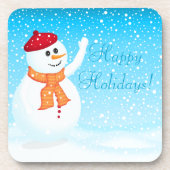 "Happy Holidays" Snowman Cork Untersetzer (Vorderseite)