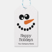 Happy Holidays Snowman Corporate Personalisiert Geschenkanhänger (Rückseite)