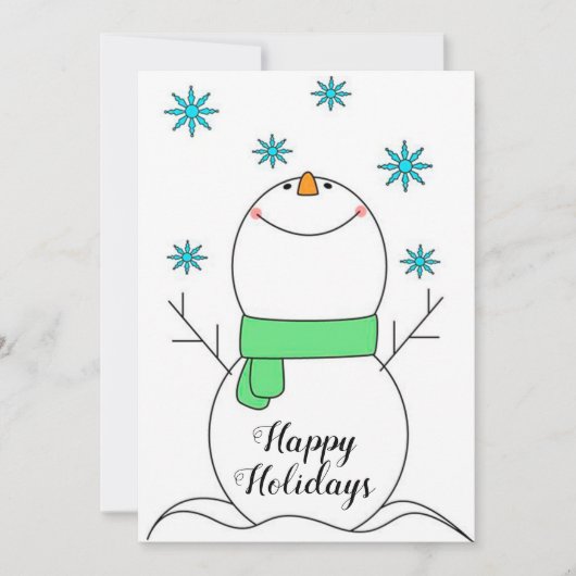 Happy Holidays Snowman Feiertagskarte (Vorderseite)